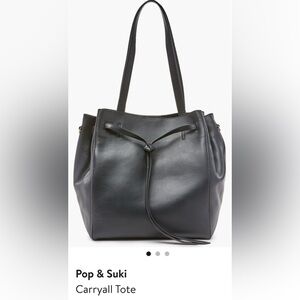 EUC: Pop & Suki Leather Tote Bag in Navy - no longer available